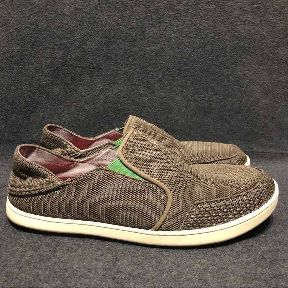 Olukai Nohea Mesh Shoes Mens Size 8 Brown Comfort Sneakers Slip On Casual